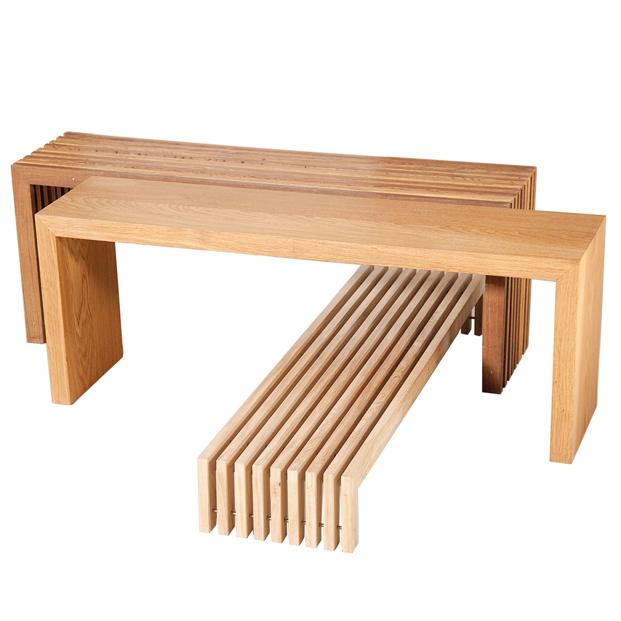 Bench made of solid oak